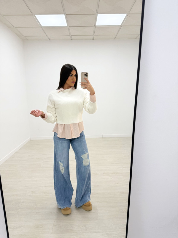 JERSEY CROP LANA BLANCO